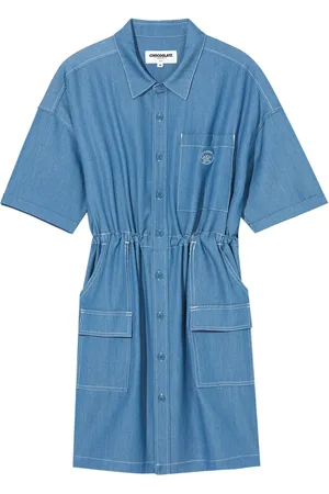 Chocoolate Chemisier denim con coulisse