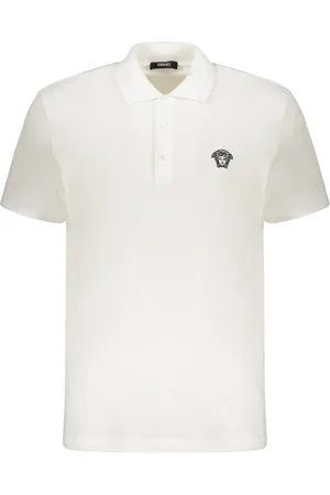 VERSACE Polo in cotone con ricamo logo