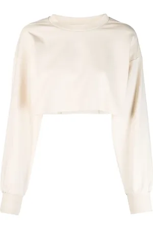 THOM KROM Top crop a maniche lunghe