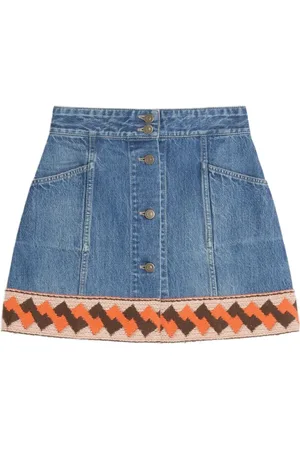 VALENTINO GARAVANI Minigonna denim con effetto jacquard