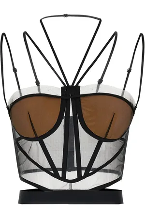 Nensi Dojaka Corsetto con inserti semi trasparenti