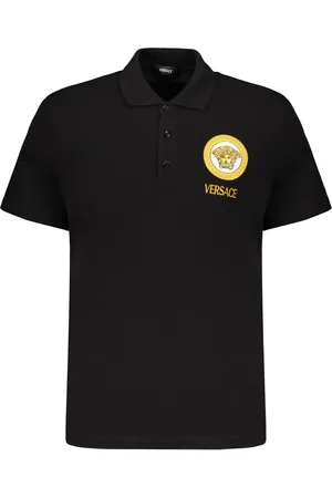 VERSACE Polo in cotone con ricamo logo
