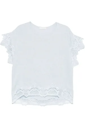 Maurizio Mykonos Blusa con orli in pizzo