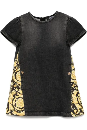 VERSACE Abito denim a maniche corte
