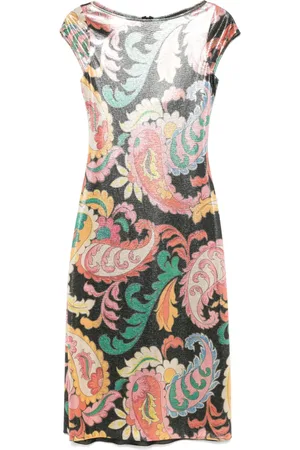 Etro Abito midi con stampa paisley