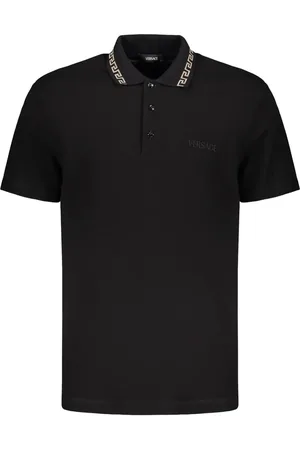 VERSACE Polo in cotone con ricamo logo