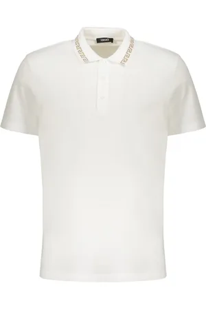 VERSACE Polo in cotone con ricamo logo