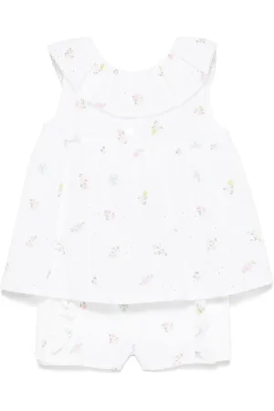 PATACHOU Set con top e shorts in pizzo sangallo