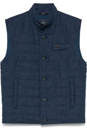 FAY Gilet trapuntato in lino