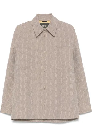 Fendi Giacca-camicia con effetto jacquard