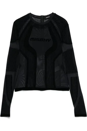 MISBHV T-shirt in rete con floccatura