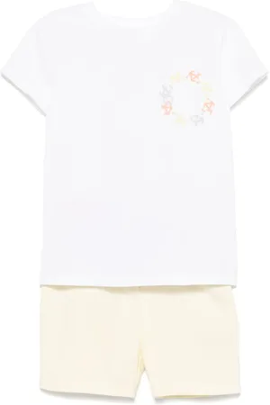 PATACHOU Set T-shirt e shorts con ricamo