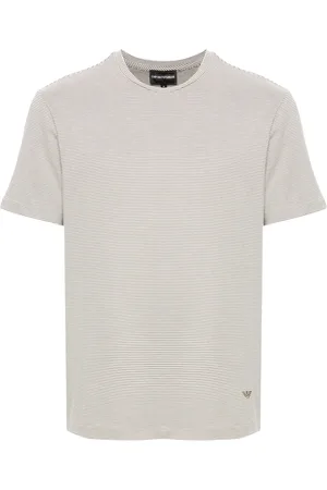 Emporio Armani T-shirt a righe con ricamo