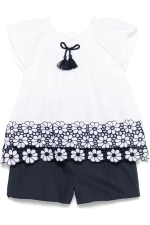 PATACHOU Set blusa e shorts con ricamo floreale