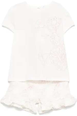 PATACHOU T-shirt e shorts con ricamo