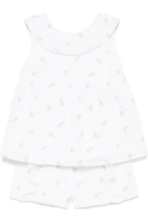 PATACHOU Set con top e shorts in pizzo sangallo