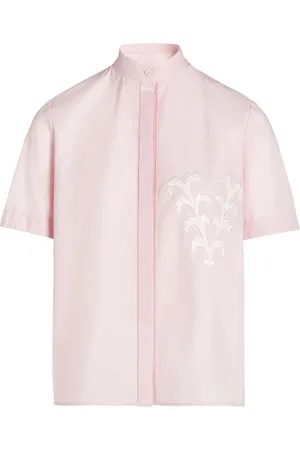 Giambattista Valli Camicia semi trasparente con applicazione a fiori