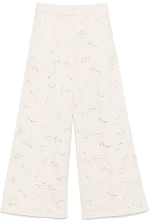 GENNY Pantaloni a palazzo con ricamo floreale