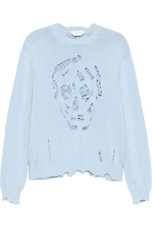 Alexander McQueen Maglione Skull con effetto vissuto