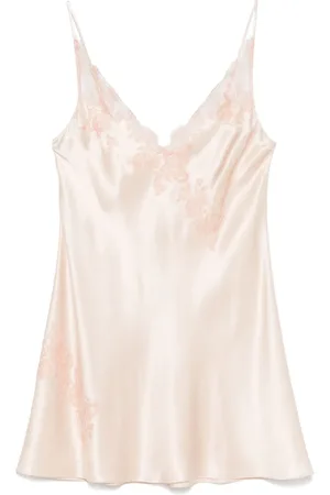 CARINE GILSON Sottoveste in seta e pizzo Calais Caudry