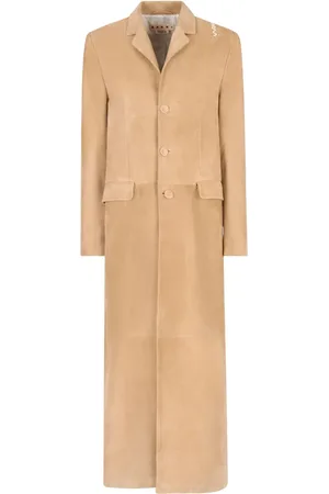 Marni Cappotto monopetto in pelle scamosciata