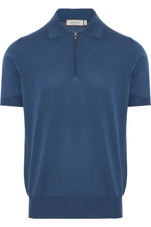 CANALI Polo in cotone con ricamo logo