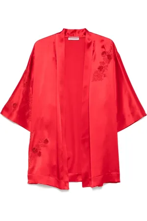 CARINE GILSON Vestaglia in seta e pizzo Calais-Caudry