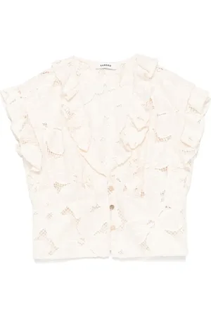 Sandro Top con ricamo crop