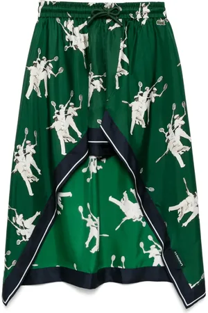 Lacoste Shorts in seta con stampa