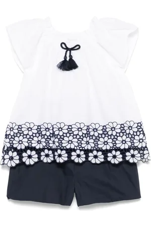 PATACHOU Set blusa e shorts con ricamo floreale