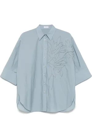 Brunello Cucinelli Camicia con dettaglio a fiori