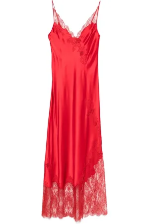 CARINE GILSON Sottoveste in seta e pizzo Calais Caudry