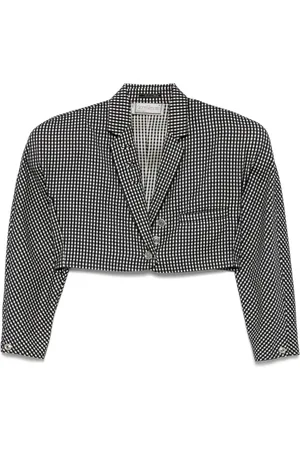 VERSACE Giacca crop a quadri anni 