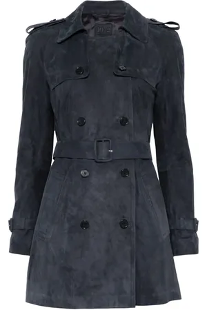 DESA 1972 Cappotto monopetto in pelle scamosciata