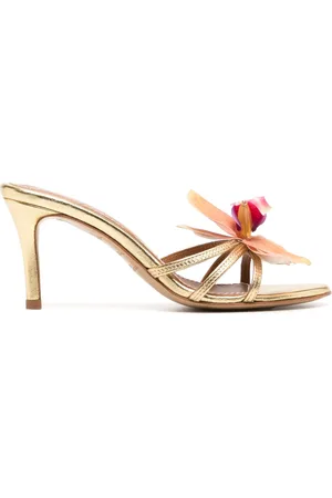 Alameda Turquesa Mules in pelle a fiori 75mm