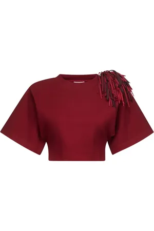 AREA T-shirt crop con frange