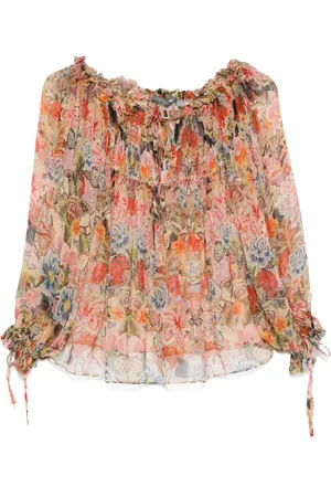 Alexander McQueen Blusa in seta a fiori anni 2000