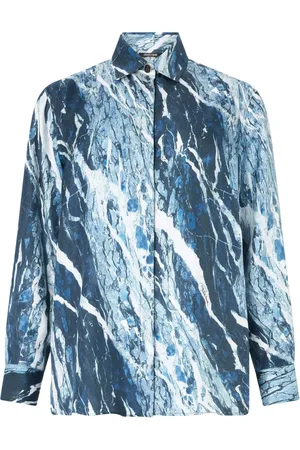 Roberto Cavalli Camicia con stampa effetto marmo