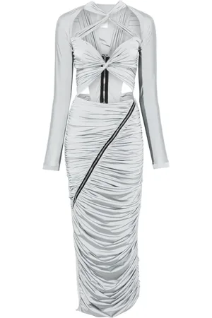 MITILIANE COUTURE Abito lungo drappeggiato con dettaglio cut-out