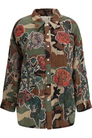 R13 Camicia con stampa camouflage