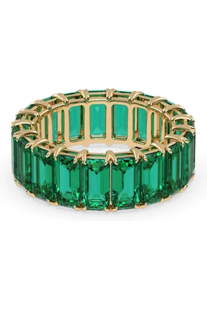 VEYNOU Anello Eden Eternity in giallo 14kt riciclato con smeraldo