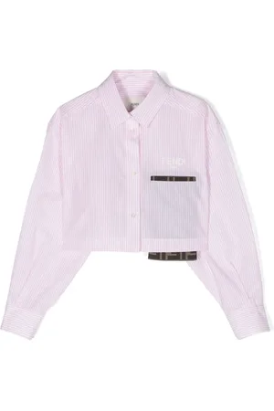 Fendi Camicia a righe con ricamo