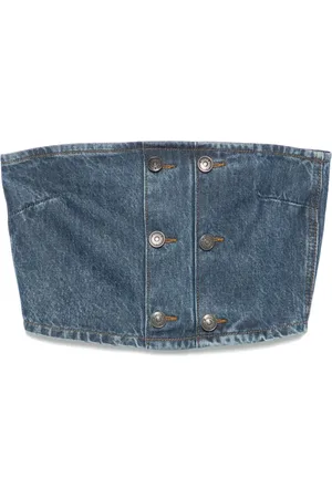 ROTATE Top denim con bottoni