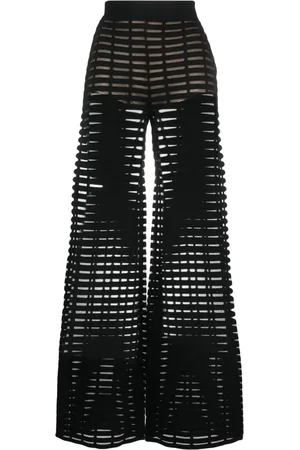 GENNY Pantaloni a vita alta semi trasparenti