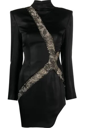 GENNY Abito corto con strass asimmetrico