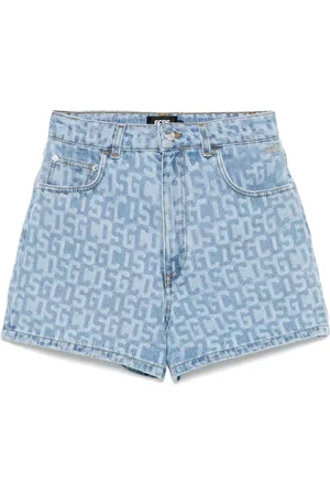 GCDS Shorts denim con monogramma