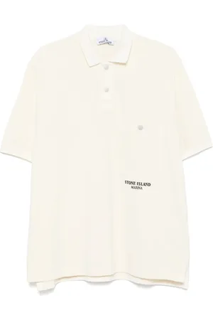 Stone Island Polo in cotone con ricamo logo