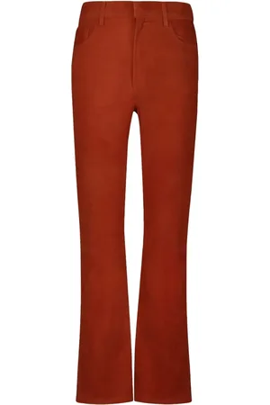 Paula Pantaloni svasati in pelle scamosciata