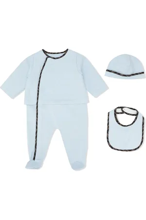 Fendi Set neonato tre pezzi con logo FF