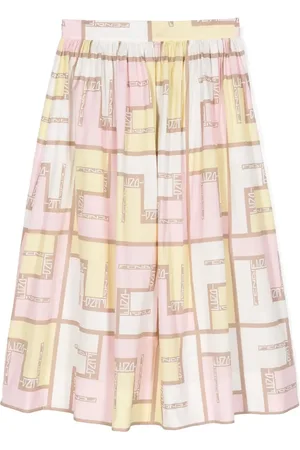 Fendi Gonna svasata con motivo FF